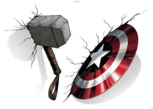 Wandtattoo Avengers Hammer & Shield