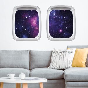 Wandtattoo Kinderzimmer Doppelfenster Flugzeug Galaxie