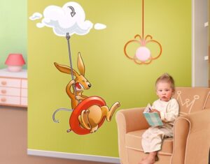 Wandtattoo Kinderzimmer Fliegender Bauernhof Angsthase