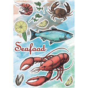 Komar Deko-Sticker Seafood 50 cm x 70 cm