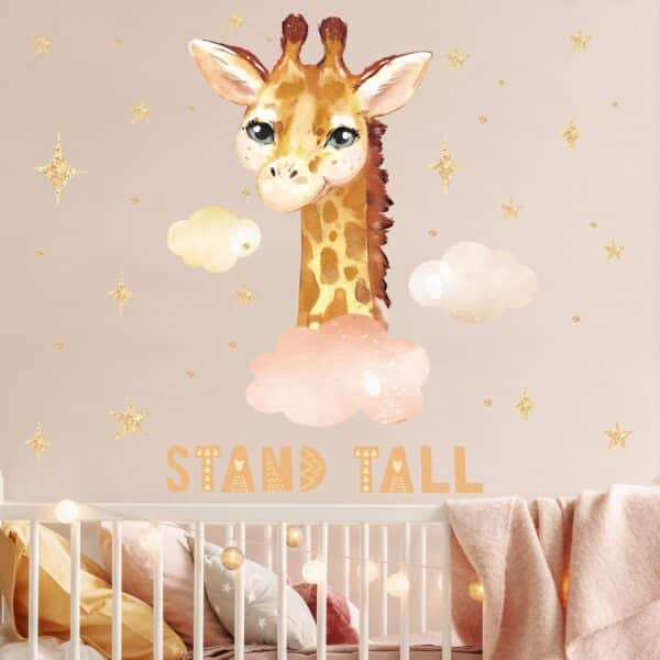 Wandtattoo 37-teilig Aquarell Giraffe - Stand tall