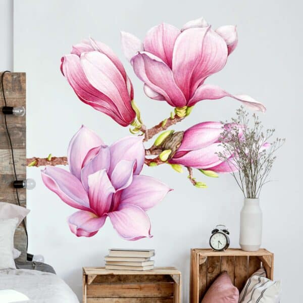 Wandtattoo Aquarell Magnolien Set XXL