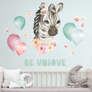 Wandtattoo 16-teilig Aquarell Zebra - Be unique