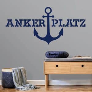 Wandtattoo einfarbig Ankerplatz mit Anker