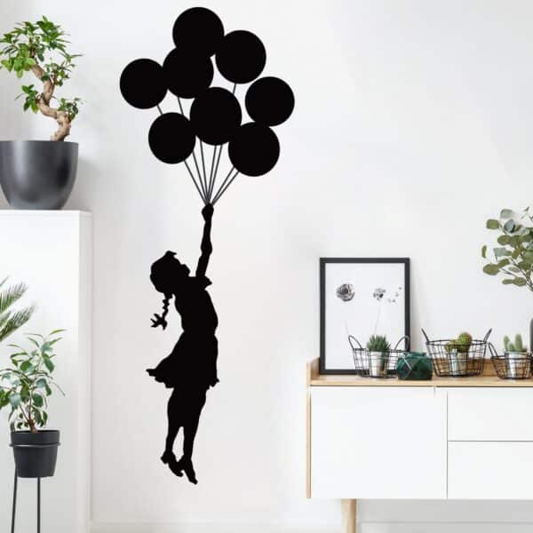 Wandtattoo einfarbig Luftballon Mädchen - Brandalised ft. Graffiti by Banksy