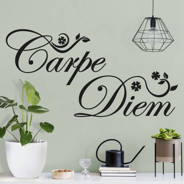 Wandtattoo Spruch Carpe Diem-Floral