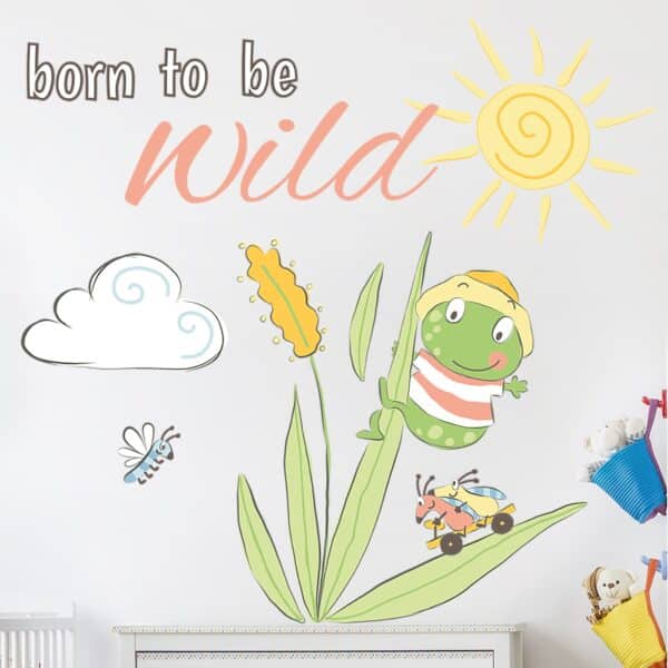 Wandtattoo Kinderzimmer Frosch Born to be wild