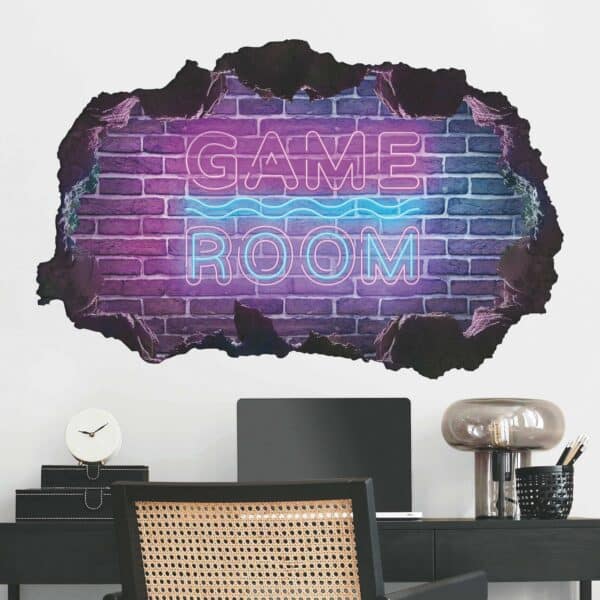 Wandtattoo Neon Schrift Game Room