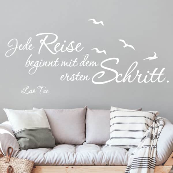 Wandtattoo Spruch Jede Reise beginnt