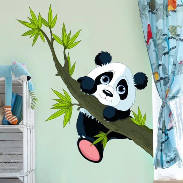 Wandtattoo Kletternder Panda