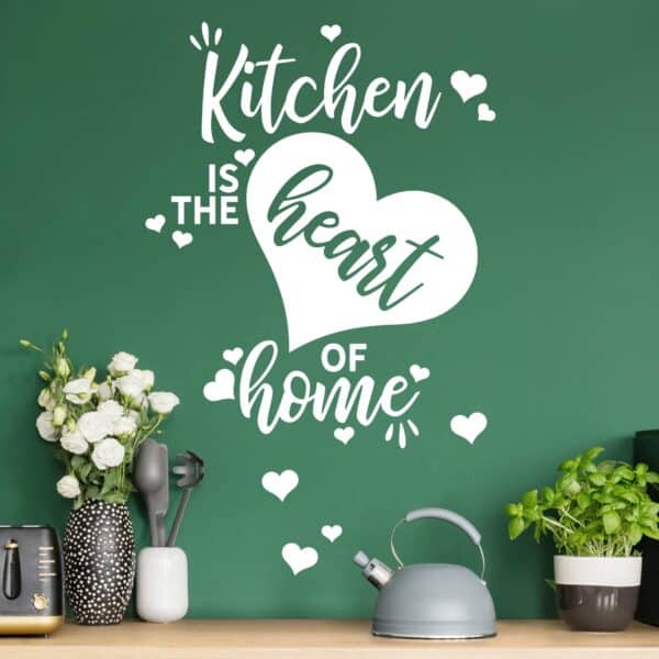 Wandtattoo einfarbig Kitchen is the heart of home
