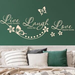 Wandtattoo Spruch Live Laugh Love Schriftzug