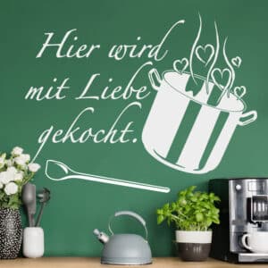 Wandtattoo Küchenspruch Mit Liebe gekocht