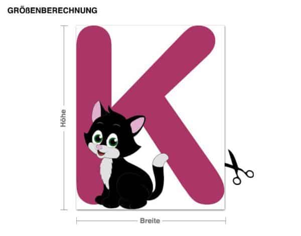 Wandtattoo Kinderzimmer Kinder ABC - Katze