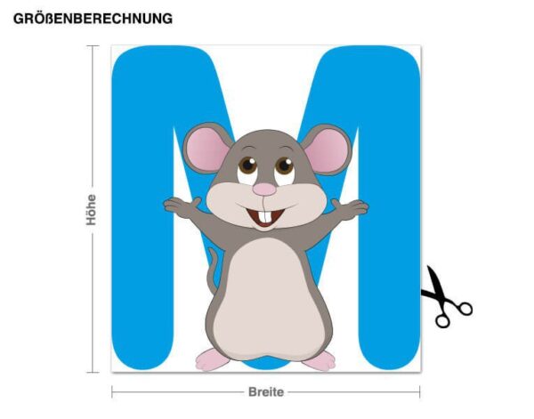 Wandtattoo Kinderzimmer Kinder ABC - Maus