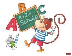 Wandtattoo Kinderzimmer Steinbeck - Affe und Maus kommen in die Schule