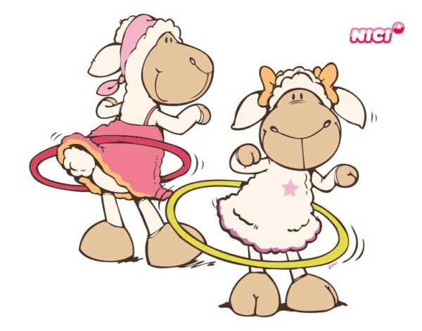 Wandtattoo Kinderzimmer NICI - Amy & Frances Hula Hoop