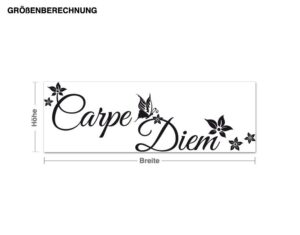 Wandtattoo Spruch Carpe Diem floral