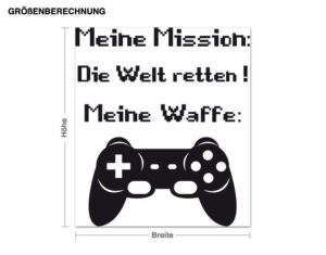 Wandtattoo Spruch Controller