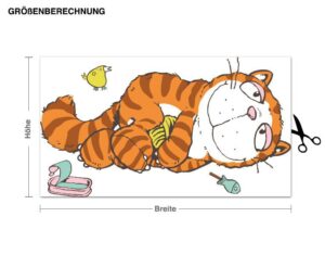 Wandtattoo Kinderzimmer NICI - Cool Cats Hungry liegend