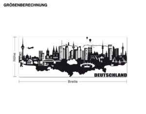 Wandtattoo Architektur & Skyline Detailierte Deutschland Skyline