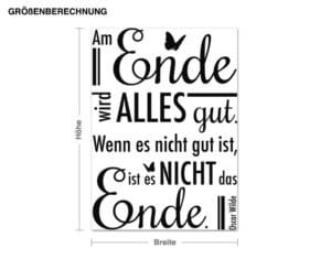 Wandtattoo Spruch Es ist nicht das Ende...