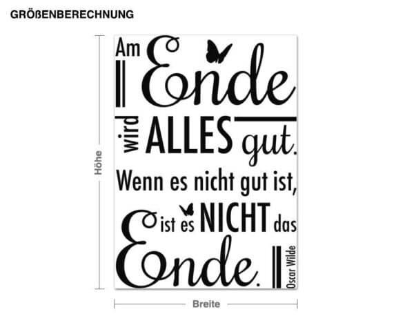 Wandtattoo Spruch Es ist nicht das Ende...