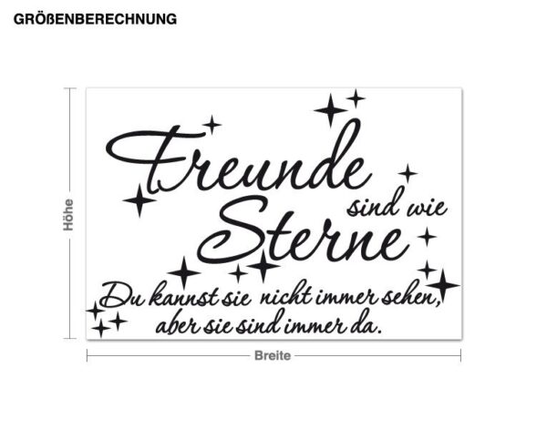 Wandtattoo Spruch Freunde sind wie Sterne