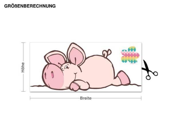 Wandtattoo Kinderzimmer NICI - Good Luck Pig liegend