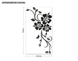 Wandtattoo Blumen Hibiskus-Ecke