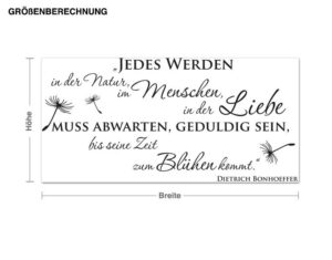 Wandtattoo Spruch Jedes Werden...