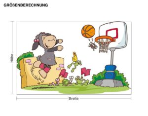 Wandtattoo Kinderzimmer NICI - Jolly Lucy beim Basketball