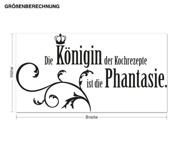 Wandtattoo Küchenspruch Kochrezept Phantasie