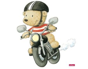 Wandtattoo Kinderzimmer Steinbeck - Pitzelpatz fährt Motorrad