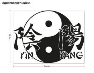 Wandtattoo Spruch Yin Yang Zeichen