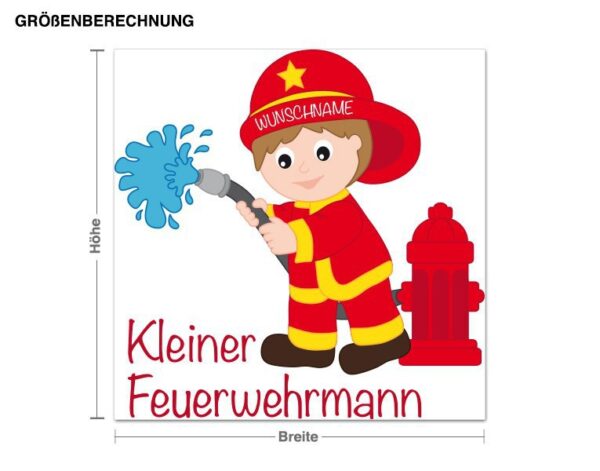 Wunschtext-Wandtattoo Kinderzimmer Kleiner Feuerwehrmann