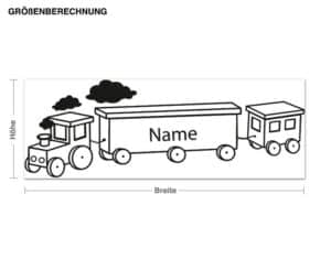 Wunschtext-Wandtattoo Kinderzimmer Wunschtext-Eisenbahn