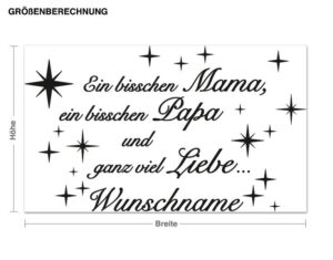 Wunschtext-Wandtattoo Kinderzimmer Wunschtext-Ganz viel Liebe