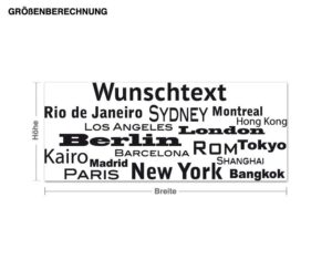 Wunschtext-Wandtattoo Wunschtext-Meine Stadt