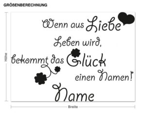 Wunschtext-Wandtattoo Kinderzimmer Wunschtext-Name des Glückes