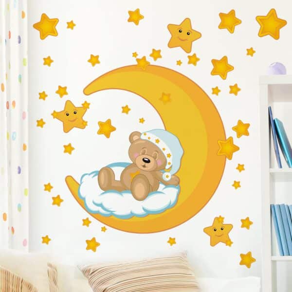 Wandtattoo Kinderzimmer Teddys Sternenhimmel Megaset