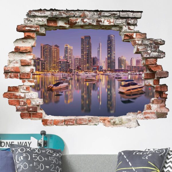 3D Wandtattoo Dubai Skyline und Marina