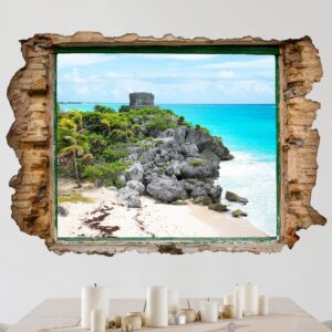 3D Wandtattoo Karibikküste Tulum Ruinen