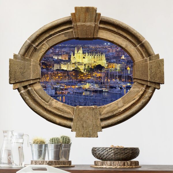 3D Wandtattoo Palma de Mallorca City Skyline und Hafen