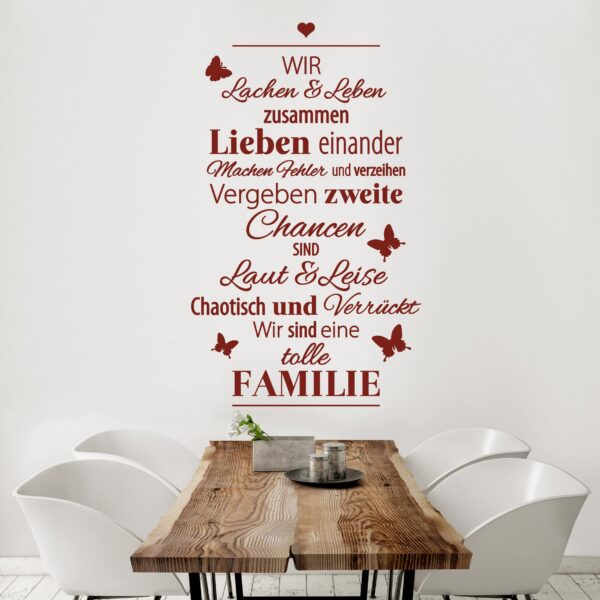 Wandtattoo Spruch Eine tolle Familie