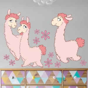 Wandtattoo Kinderzimmer NICI - Rosa Lama Set