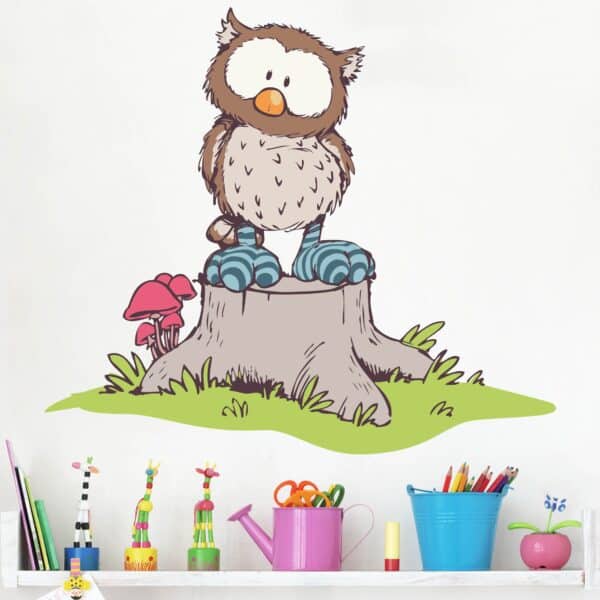 Wandtattoo Kinderzimmer NICI - Oscar Owl auf Baumstamm