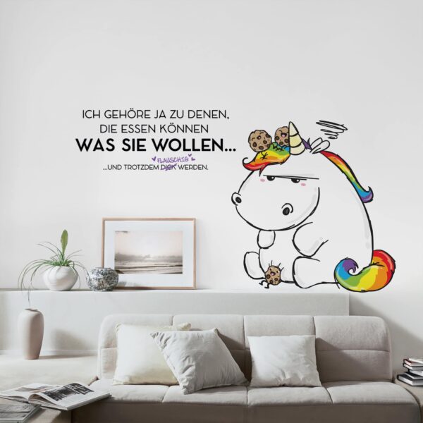 Wandtattoo Kinderzimmer Pummeleinhorn - flauschig werden