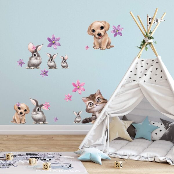 Wandtattoo Kinderzimmer Animal Club International - Set Haustiere