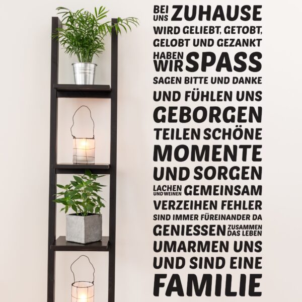 Wandtattoo Spruch Bei uns Zuhause